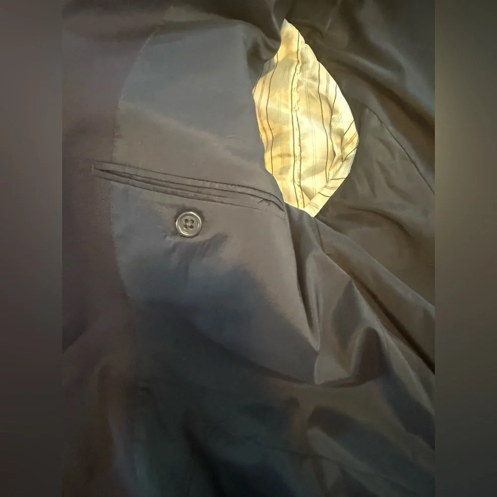 Lauren Ralph Lauren 100% Wool Navy Blazer with Gold Buttons, Size 50L